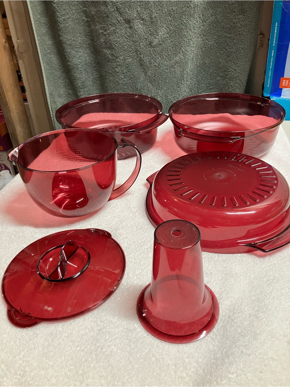 Vintage Cranberry Tupperware Set Mint condition.